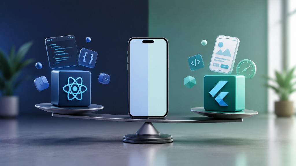Smartphone mockups used while planning React Native and Flutter mobile app development